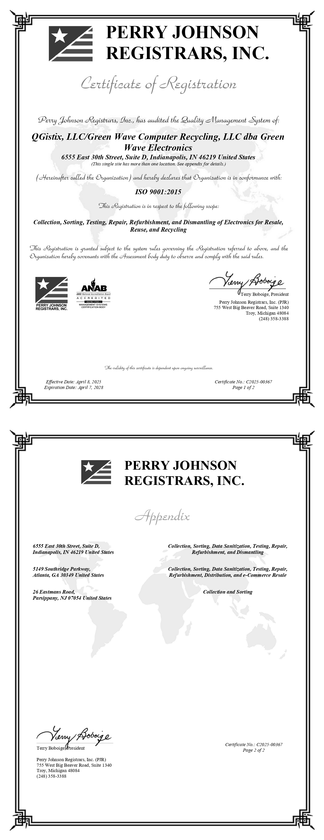 ISO 9001:2015 Certificate